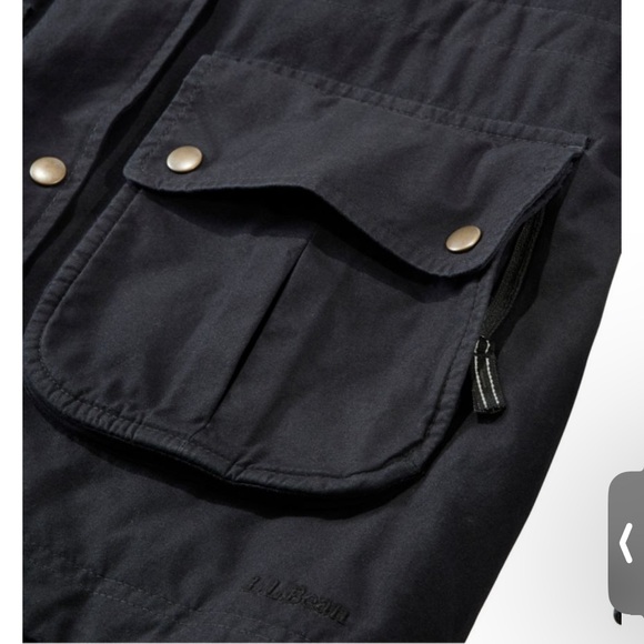 NWT 100% Organic Cotton L.L. Bean Black Coat Parka Removable Faux Fur Trim Hood - Picture 6 of 11